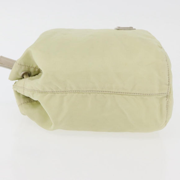 PRADA Purse Pouch Nylon Beige Auth hk3737