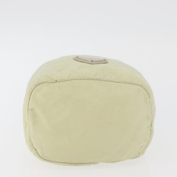 PRADA Purse Pouch Nylon Beige Auth hk3737