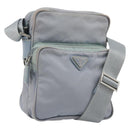 PRADA Shoulder Bag Nylon Light Blue Silver Auth hk3738-1