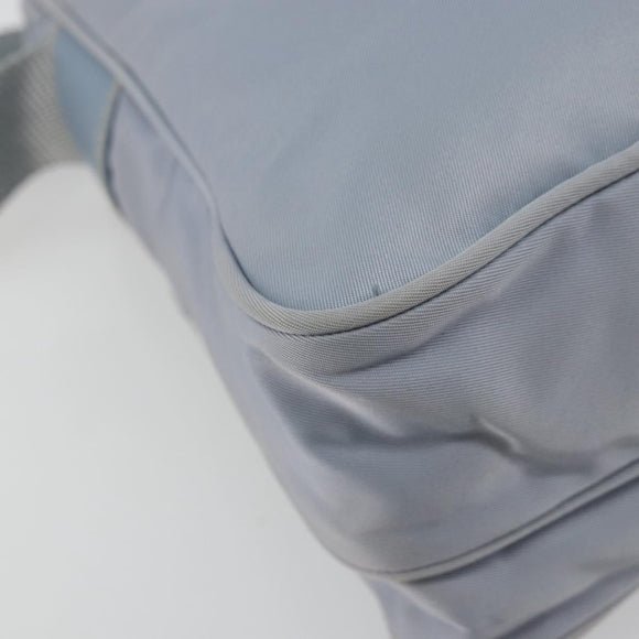 PRADA Shoulder Bag Nylon Light Blue Silver Auth hk3738