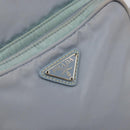 PRADA Shoulder Bag Nylon Light Blue Silver Auth hk3738-14