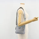 PRADA Shoulder Bag Nylon Light Blue Silver Auth hk3738-26