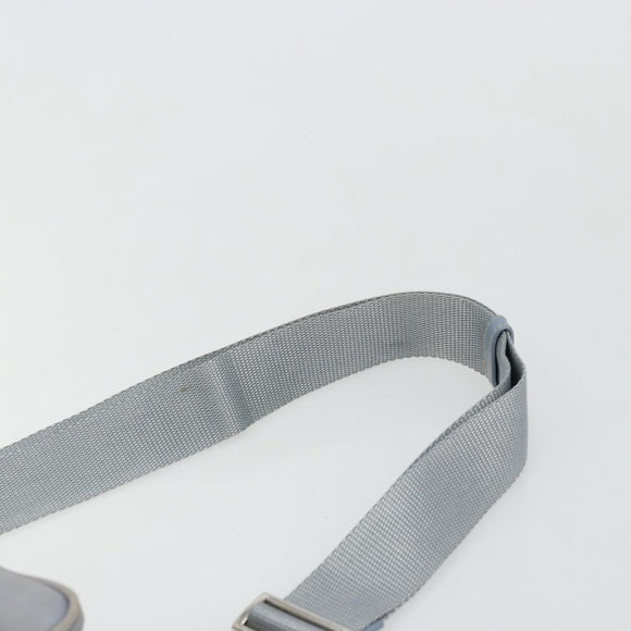 PRADA Shoulder Bag Nylon Light Blue Silver Auth hk3738