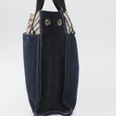 BURBERRY Blue Label Hand Bag Denim Blue Silver Auth hk3739A-4