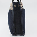 BURBERRY Blue Label Hand Bag Denim Blue Silver Auth hk3739A-5