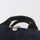 BURBERRY Blue Label Hand Bag Denim Blue Silver Auth hk3739A-8