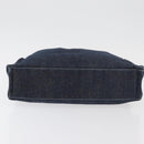 BURBERRY Blue Label Hand Bag Denim Blue Silver Auth hk3739A-9
