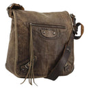 BALENCIAGA Bathas Schultertasche Leder Braun 163268 Auth hk3741-1