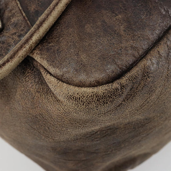 BALENCIAGA Bathas Schultertasche Leder Braun 163268 Auth hk3741