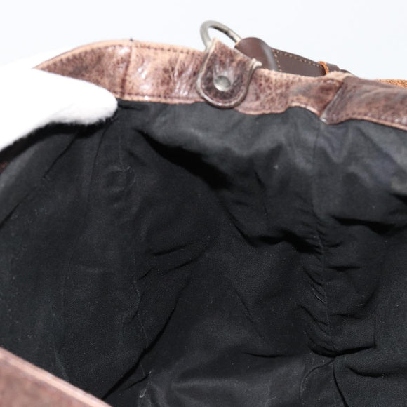 BALENCIAGA Bathas Schultertasche Leder Braun 163268 Auth hk3741