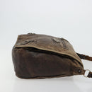 BALENCIAGA Bathas Schultertasche Leder Braun 163268 Auth hk3741-4