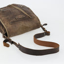 BALENCIAGA Bathas Schultertasche Leder Braun 163268 Auth hk3741-7