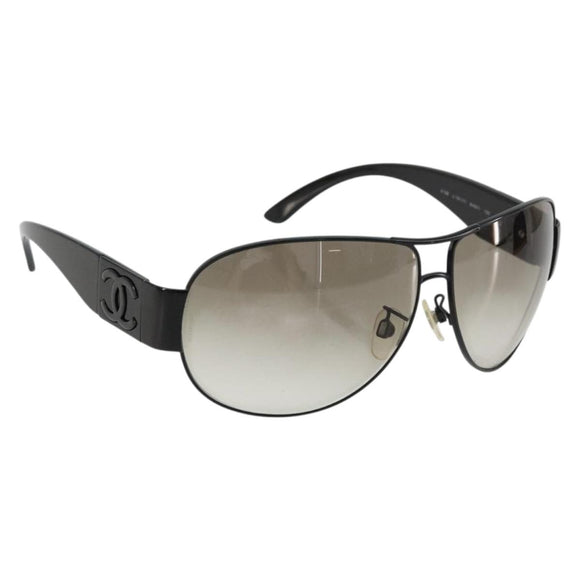 CHANEL Sunglasses plastic Black 4128 CC Auth hk3744A