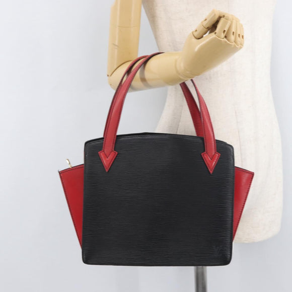 LOUIS VUITTON Epi Bicolor Varenne Hand Bag Black Red M52387 LV Auth hk3749