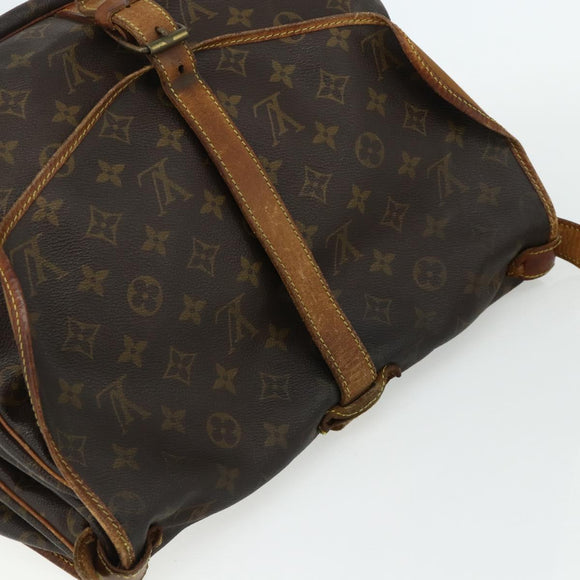 LOUIS VUITTON Monogram Saumur 35 Shoulder Bag M42254 LV Auth hk3754