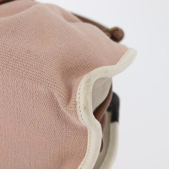 BOTTEGA VENETA Hand Bag Canvas Pink Auth hk3759A