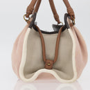 BOTTEGA VENETA Hand Bag Canvas Pink Auth hk3759A-3