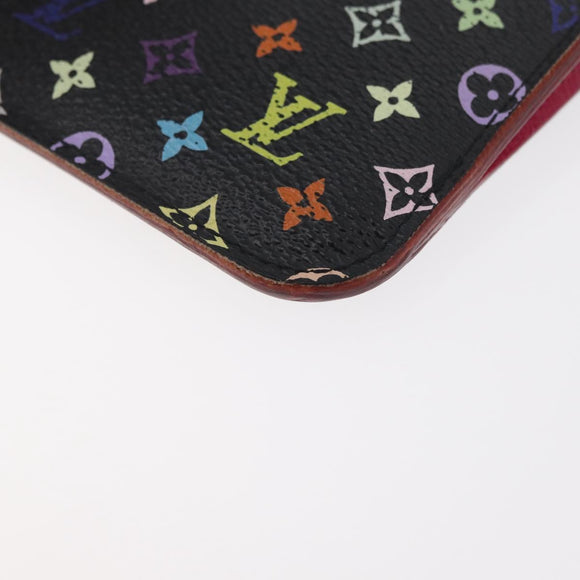 LOUIS VUITTON Multicolor Pochette ClesNM Coin Purse Black M60279 LV Auth hk3764