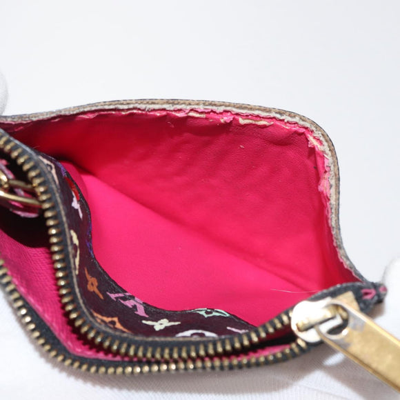 LOUIS VUITTON Multicolor Pochette ClesNM Coin Purse Black M60279 LV Auth hk3764