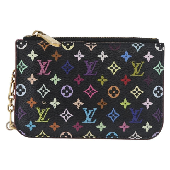 LOUIS VUITTON Multicolor Pochette ClesNM Coin Purse Black M60279 LV Auth hk3764