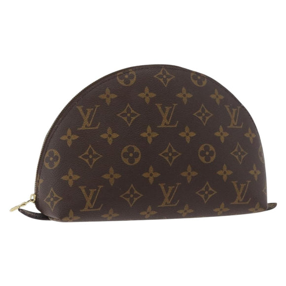 LOUIS VUITTON Monogram Trousse Demi Ronde Cosmetic Pouch M47520 LV Auth hk3767
