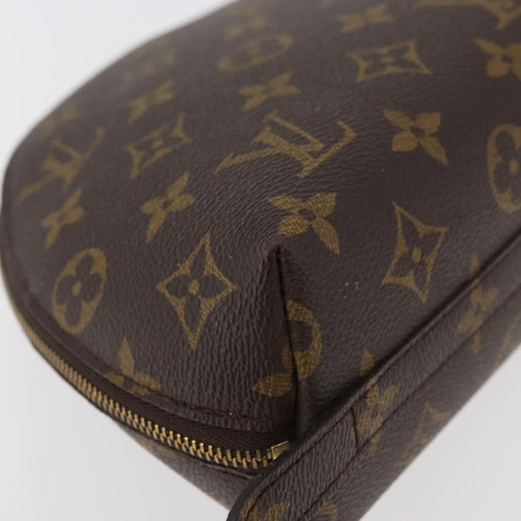 LOUIS VUITTON Monogram Trousse Demi Ronde Cosmetic Pouch M47520 LV Auth hk3767