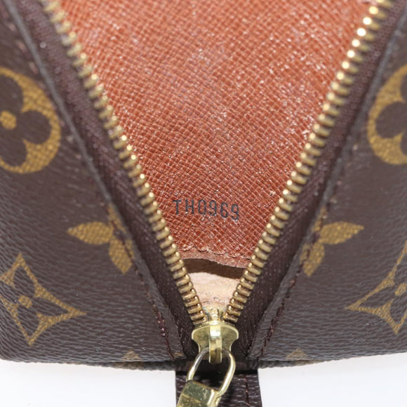 LOUIS VUITTON Monogram Trousse Demi Ronde Cosmetic Pouch M47520 LV Auth hk3767
