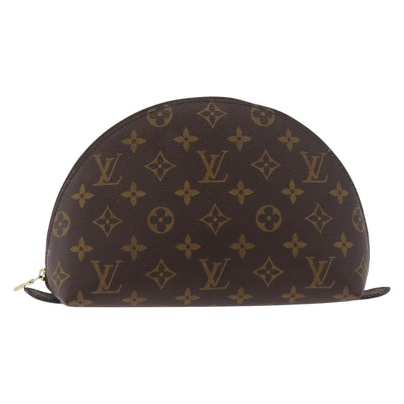 LOUIS VUITTON Monogram Trousse Demi Ronde Cosmetic Pouch M47520 LV Auth hk3767
