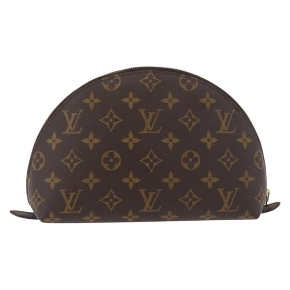 LOUIS VUITTON Monogram Trousse Demi Ronde Cosmetic Pouch M47520 LV Auth hk3767
