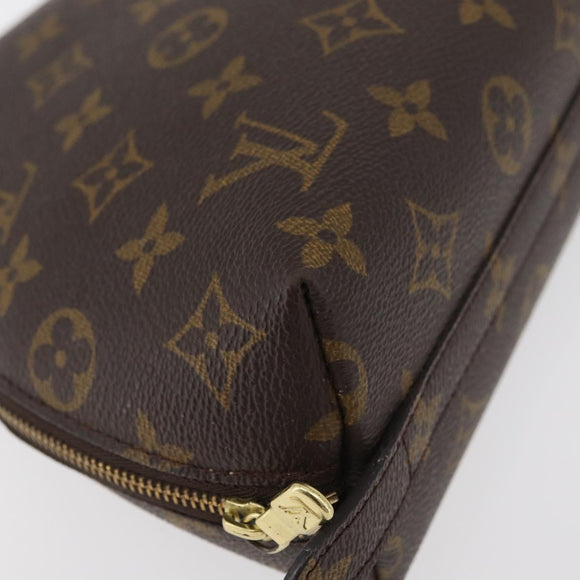 LOUIS VUITTON Monogram Trousse Demi Ronde Cosmetic Pouch M47520 LV Auth hk3767
