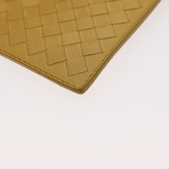 BOTTEGA VENETA INTRECCIATO Shoulder Bag Leather Yellow Gold Auth hk3773A