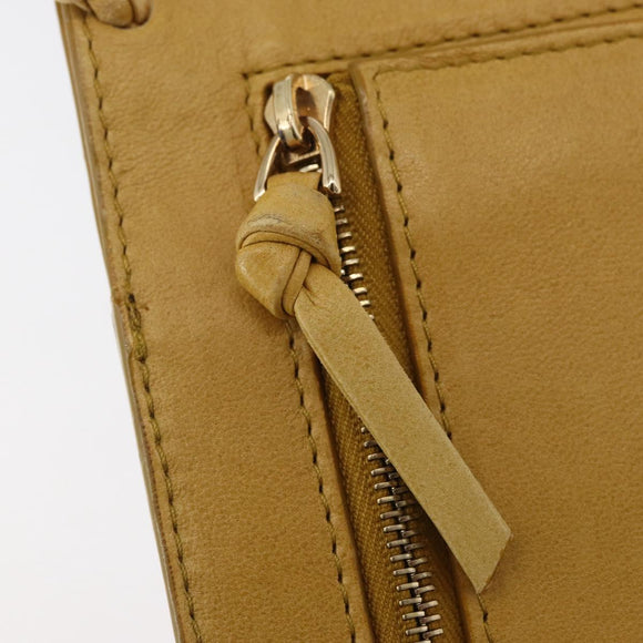 BOTTEGA VENETA INTRECCIATO Shoulder Bag Leather Yellow Gold Auth hk3773A