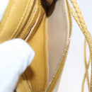 BOTTEGA VENETA INTRECCIATO Shoulder Bag Leather Yellow Gold Auth hk3773A-21