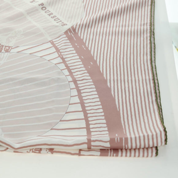 HERMES Carré 140 Sjaal "SOIE ET POURSUITE" Zijde Roze Autorisatie hk3779V