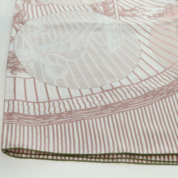 HERMES Carré 140 Sjaal "SOIE ET POURSUITE" Zijde Roze Autorisatie hk3779V