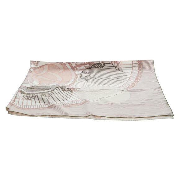 HERMES Carré 140 Sjaal "SOIE ET POURSUITE" Zijde Roze Autorisatie hk3779V