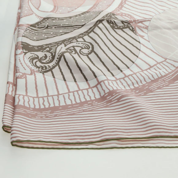 HERMES Carré 140 Sjaal "SOIE ET POURSUITE" Zijde Roze Autorisatie hk3779V