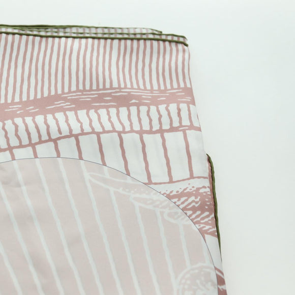HERMES Carré 140 Sjaal "SOIE ET POURSUITE" Zijde Roze Autorisatie hk3779V