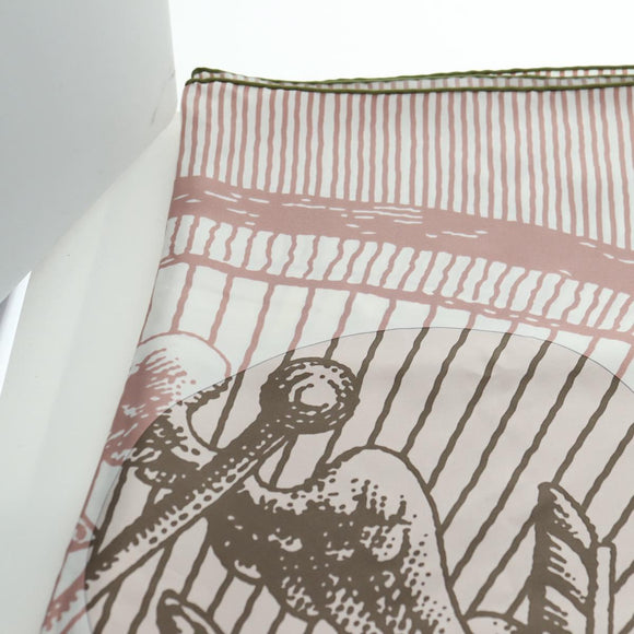 HERMES Carré 140 Sjaal "SOIE ET POURSUITE" Zijde Roze Autorisatie hk3779V