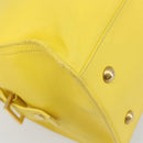 SAINT LAURENT Baby Cabas Hand Bag Leather 2way Yellow Gold Auth hk3783-19