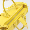SAINT LAURENT Baby Cabas Hand Bag Leather 2way Yellow Gold Auth hk3783-23
