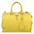 SAINT LAURENT Baby Cabas Hand Bag Leather 2way Yellow Gold Auth hk3783-13