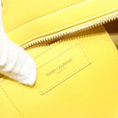 SAINT LAURENT Baby Cabas Hand Bag Leather 2way Yellow Gold Auth hk3783-25