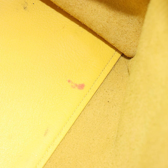 SAINT LAURENT Baby Cabas Hand Bag Leather 2way Yellow Gold Auth hk3783