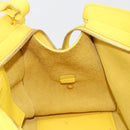 SAINT LAURENT Baby Cabas Hand Bag Leather 2way Yellow Gold Auth hk3783-26