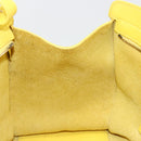 SAINT LAURENT Baby Cabas Hand Bag Leather 2way Yellow Gold Auth hk3783-27