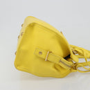 SAINT LAURENT Baby Cabas Hand Bag Leather 2way Yellow Gold Auth hk3783-3