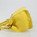 SAINT LAURENT Baby Cabas Hand Bag Leather 2way Yellow Gold Auth hk3783-4