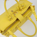 SAINT LAURENT Baby Cabas Hand Bag Leather 2way Yellow Gold Auth hk3783-6