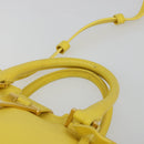 SAINT LAURENT Baby Cabas Hand Bag Leather 2way Yellow Gold Auth hk3783-14